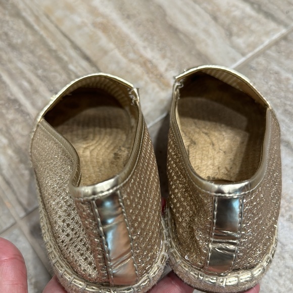 Michael Michael Kors Kendrick Espadrilles Slip On Gold Glitter Flats SZ 8 - Picture 14 of 16